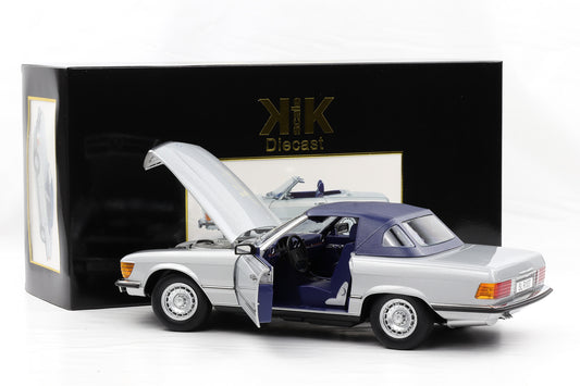 1:12 KK-Scale Mercedes-Benz 450 SL R107 silber mit Softtop opening diecast
