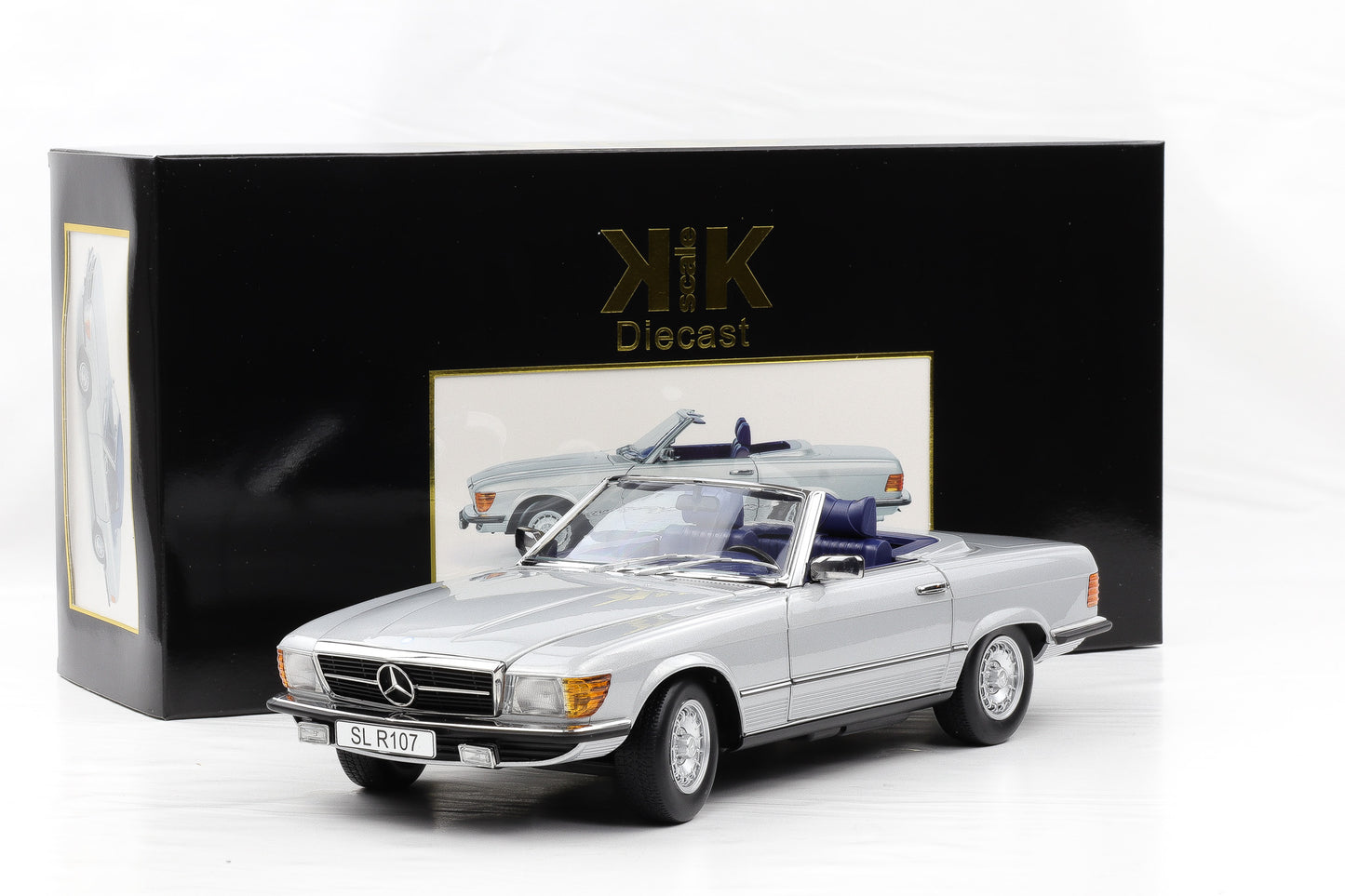 1:12 KK-Scale Mercedes-Benz 450 SL R107 silber mit Softtop opening diecast