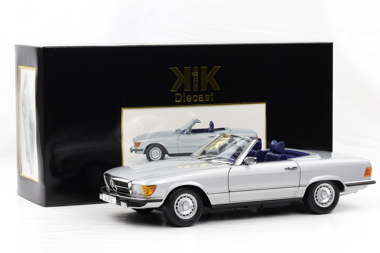 1:12 KK-Scale Mercedes-Benz 450 SL R107 silber mit Softtop opening diecast