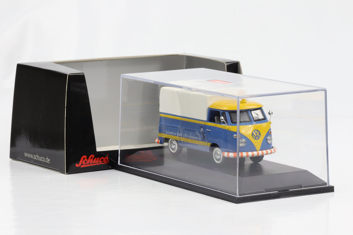 1:43 VW T1 flatbed/tarpaulin VW customer service Schuco diecast 03086