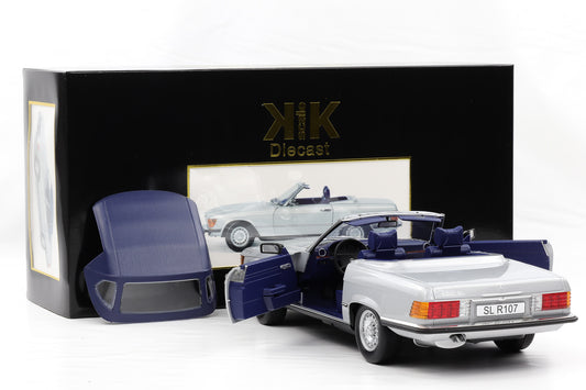 1:12 KK-Scale Mercedes-Benz 450 SL R107 silber mit Softtop opening diecast