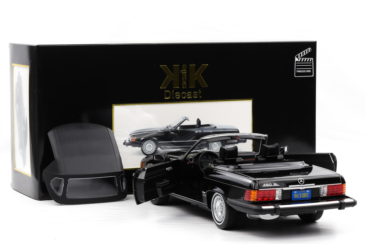 1:12 KK-Scale Mercedes-Benz 450 SL R107 American Gigolo mit Softtop opening diecast