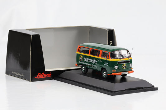 1:43 VW T2a Bus Jägermeister green-orange Schuco diecast 450349400