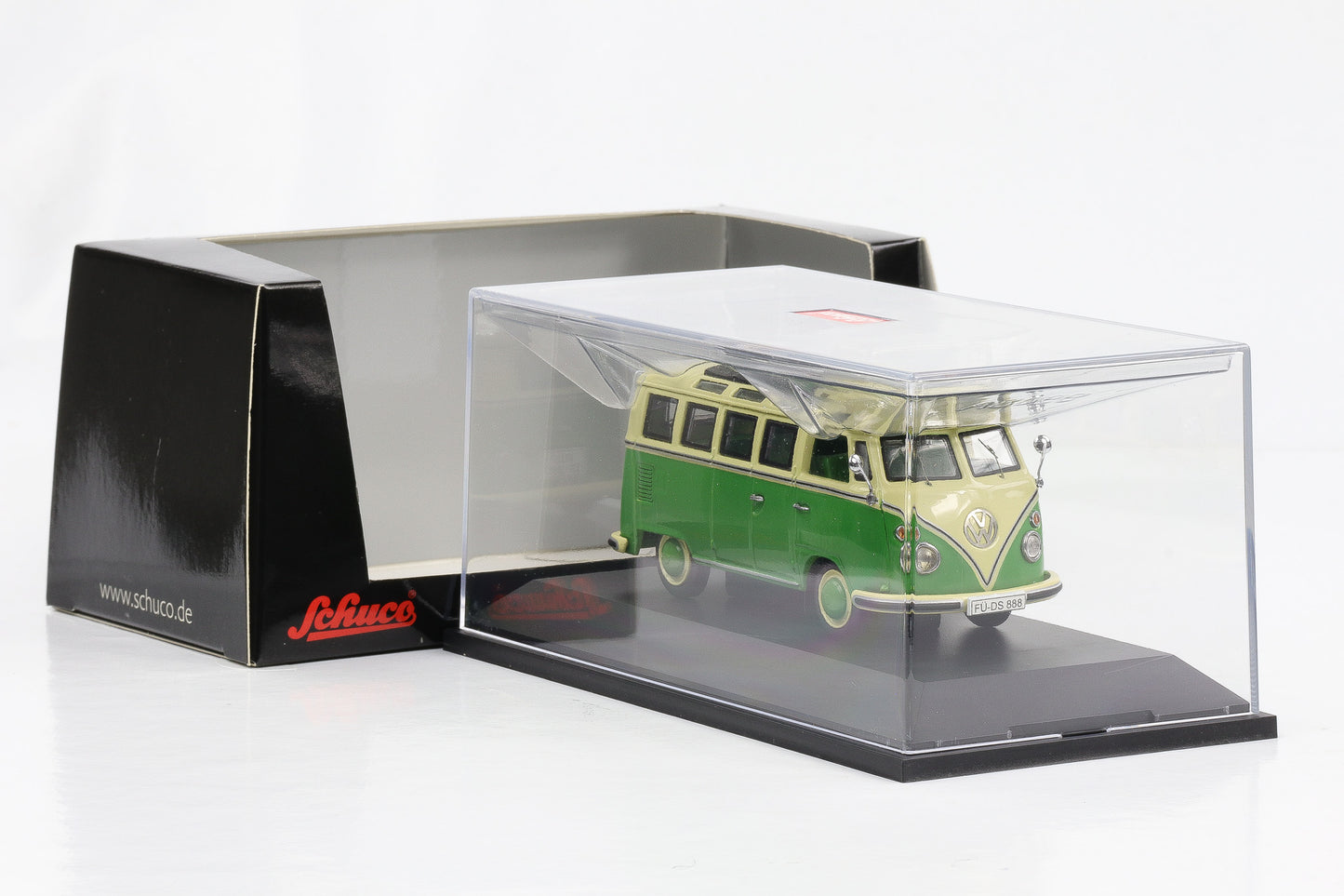 1:43 VW T1 Samba Bus green-beige Schuco diecast 450356600