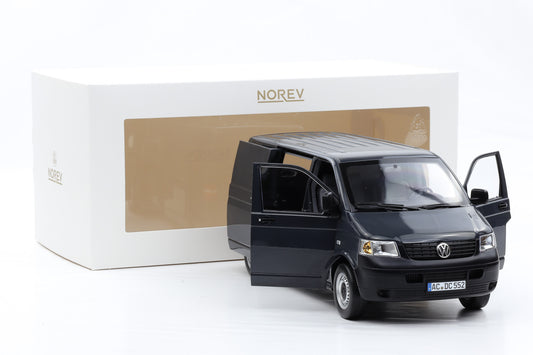 1:18 Norev Volkswagen Bus Transporter VW T5 Kasten 2003 grau 188616