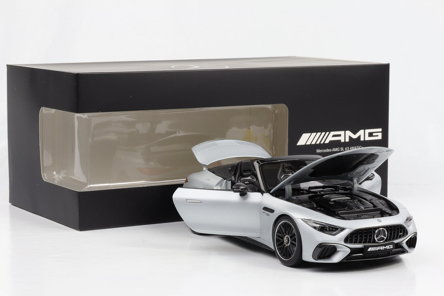 1:18 Mercedes-Benz AMG SL 63 4Matic+ Roadster Hightechsilber magno iScale Dealer