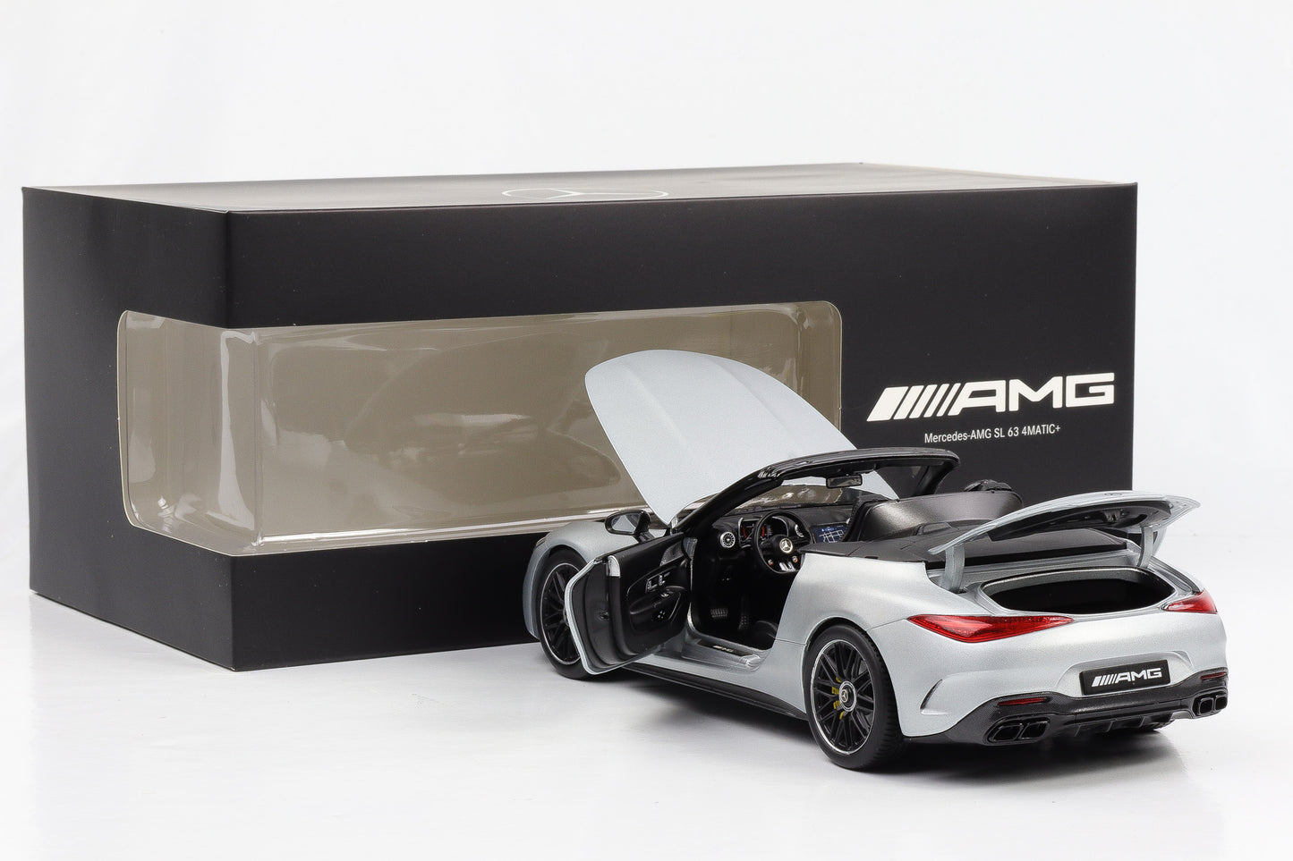 1:18 Mercedes-Benz AMG SL 63 4Matic+ Roadster Hightechsilber magno iScale Dealer