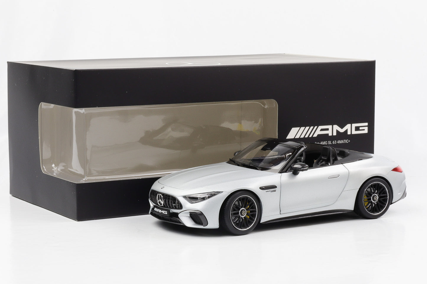 1:18 Mercedes-Benz AMG SL 63 4Matic+ Roadster Hightechsilber magno iScale Dealer