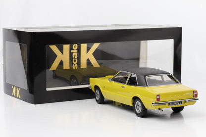 Pressofuso in scala 1:18 Ford Taunus L 1971 giallo nero KK