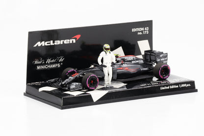 1:43 Minichamps McLaren Honda MP4-31 Jenson Button Last F1 Race Abu Dhabi GP 2016