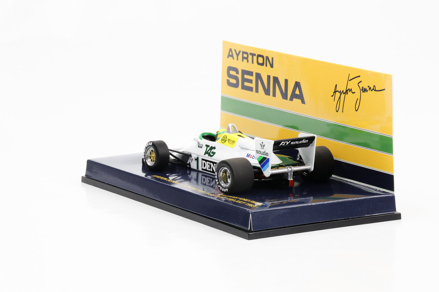 1:43 Minichamps Williams Ford FW08C A. Senna #1 Donington Park Test 19.07.1983 Formel 1