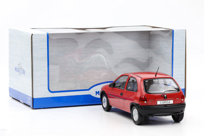 1:18 Opel Corsa B 1993 rot mit Vitrine MCG18513 diecast
