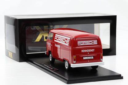 1:18 KK-Scale VW Volkswagen T2b Bus Kasten Porsche Renndienst 1972