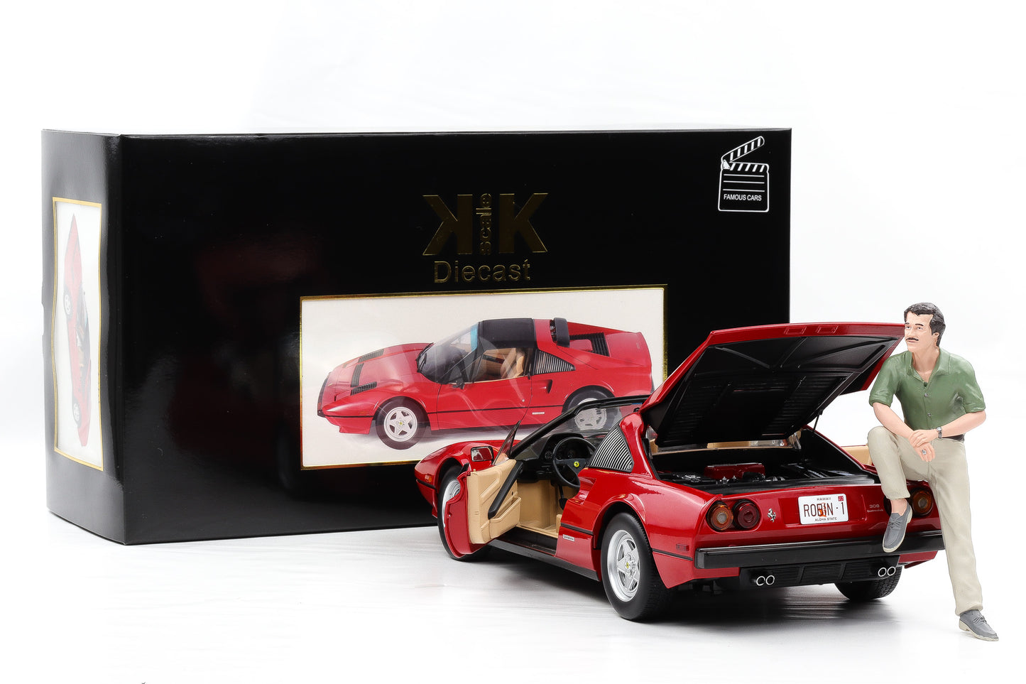 1:12 KK-Scale Ferrari 308 GTS QV 1982 rot TV Movie Magnum mit Figur