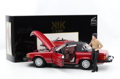 1:12 KK-Scale Mercedes-Benz 450 SL R107 US 1979 TV-Serie Dallas rot mit Figur