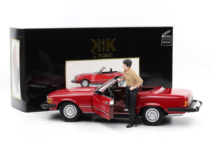 1:12 KK-Scale Mercedes-Benz 450 SL R107 US 1979 TV-Serie Dallas rot mit Figur