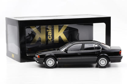 1:18 kk Scale BMW 740i E38 Serie 1 1994 schwarz metallic Diecast + Vitrine