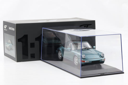 1:18 GT Spirit Porsche 911 964 Targa 1991 türkis metallic GT805 mit Vitrine