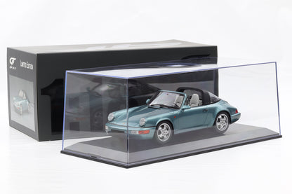 1:18 GT Spirit Porsche 911 964 Targa 1991 türkis metallic GT805 mit Vitrine