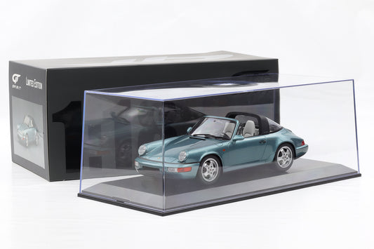 1:18 GT Spirit Porsche 911 964 Targa 1991 türkis metallic GT805 mit Vitrine