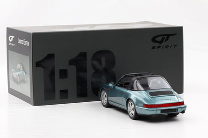 1:18 GT Spirit Porsche 911 964 Targa 1991 türkis metallic GT805 mit Vitrine