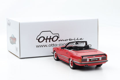 1:18 OTTOmobile Mercedes-Benz 500SL R107 AMG rot 1986 mit Vitrine