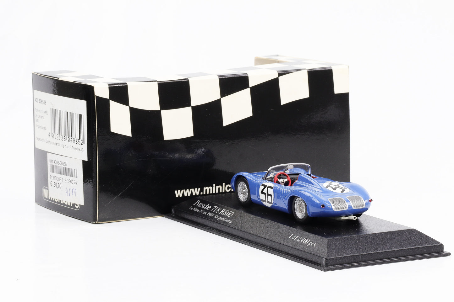 1:43 Minichamps Porsche 718 RS60 24h Le Mans 1960 Kerguen Lacaze #36