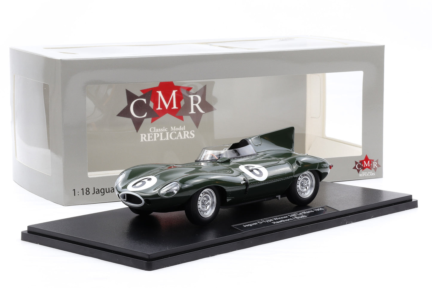 1:18 CMR Jaguar D-Type #6 Sieger 24h LeMans 1955 Hawthorn Bueb + Vitrine