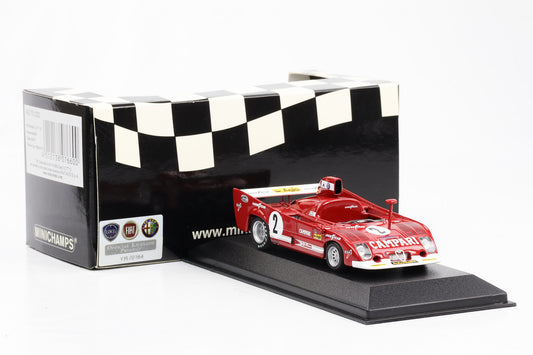 1:43 Minichamps Alfa Romeo 33 TT 12 1000km Spa-Francorchamps 1975 Winner Pescarolo Bell #2