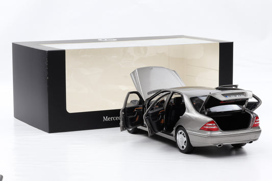 1:18 Norev Mercedes-Benz S600 S-Klasse W220 Cubanitsilber 2000/05 Dealer