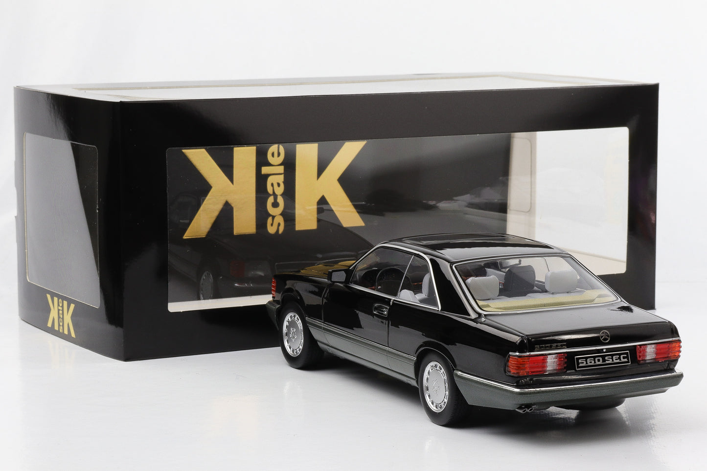 1:18 KK-Scale Mercedes-Benz 500 SEC C126 1987 black diecast