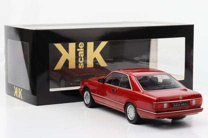 1:18 KK-Scale Mercedes-Benz 500 SEC Coupe C126 1987 red metallic diecast