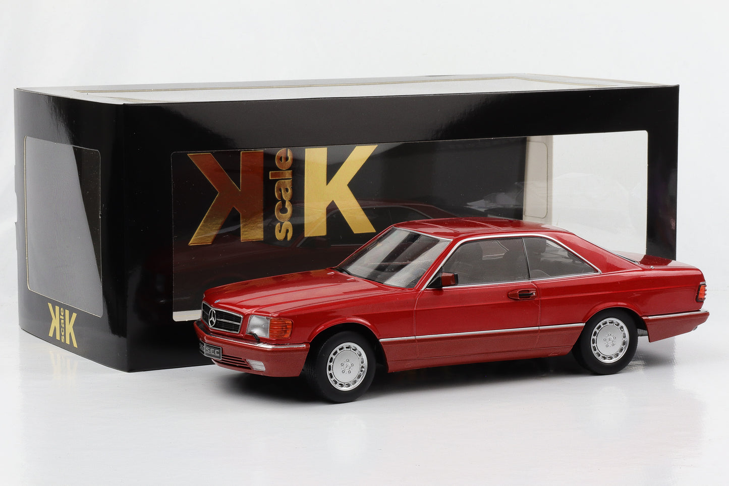 1:18 KK-Scale Mercedes-Benz 500 SEC Coupe C126 1987 red metallic diecast