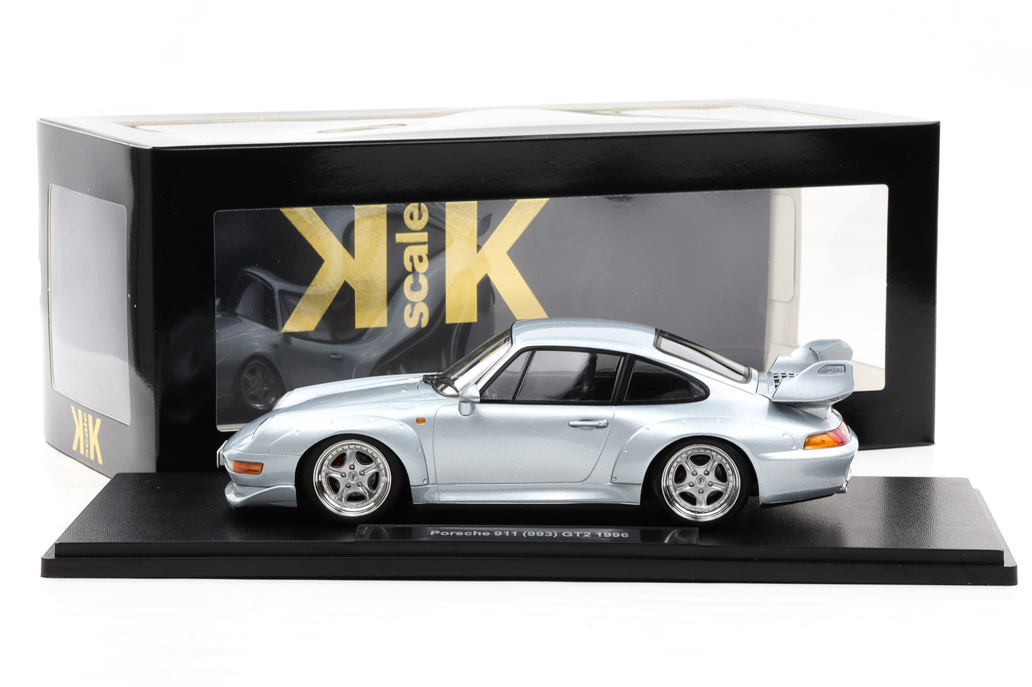 1:18 KK Scale Porsche 911 993 GT2 1996 polarsilber mit Speedline Felgen / Diecast