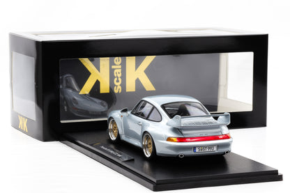 1:18 KK Scale Porsche 911 993 GT2 1996 polarsilber mit BBS Felgen / Diecast
