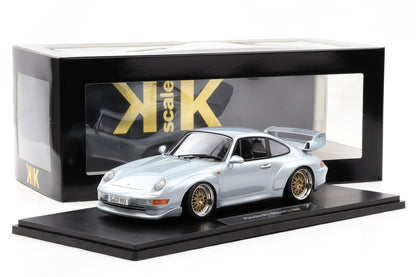 1:18 KK Scale Porsche 911 993 GT2 1996 polarsilber mit BBS Felgen / Diecast