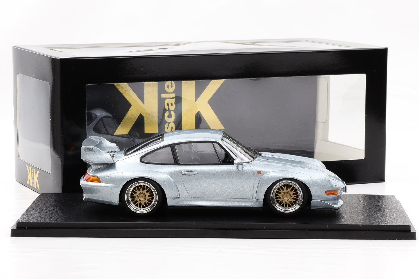1:18 KK Scale Porsche 911 993 GT2 1996 polarsilber mit BBS Felgen / Diecast