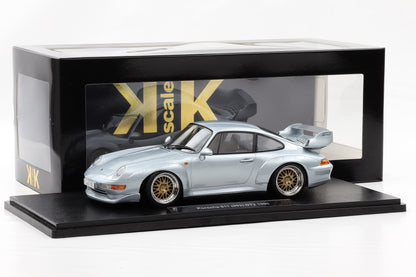 1:18 KK Scale Porsche 911 993 GT2 1996 polarsilber mit BBS Felgen / Diecast