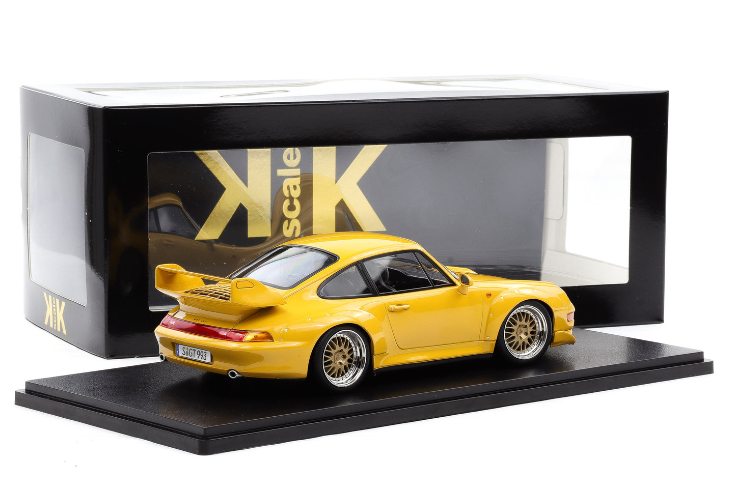 1:18 KK Scale Porsche 911 993 GT2 1996 speedgelb mit BBS Felgen / Diecast