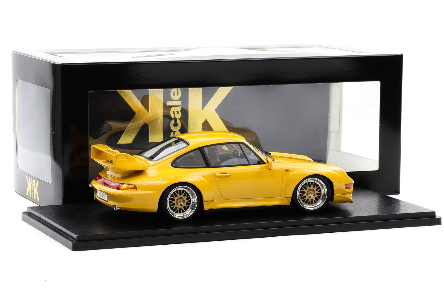 1:18 KK Scale Porsche 911 993 GT2 1996 speedgelb mit BBS Felgen / Diecast