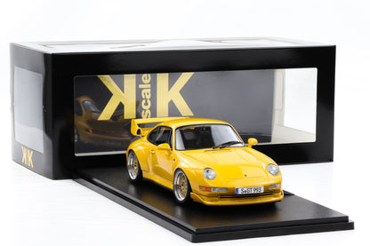 1:18 KK Scale Porsche 911 993 GT2 1996 speedgelb mit BBS Felgen / Diecast