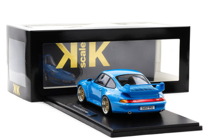 1:18 KK Scale Porsche 911 993 GT2 1996 Riveria blau mit BBS Felgen / Diecast