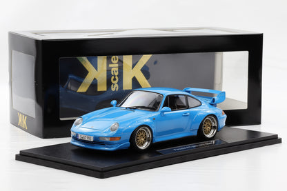 1:18 KK Scale Porsche 911 993 GT2 1996 Riveria blau mit BBS Felgen / Diecast