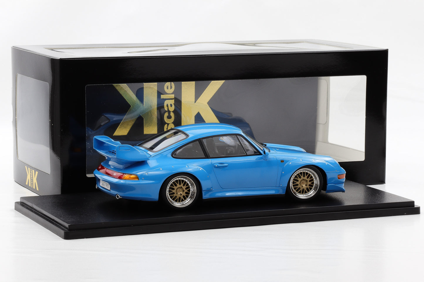 1:18 KK Scale Porsche 911 993 GT2 1996 Riveria blau mit BBS Felgen / Diecast