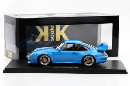 1:18 KK Scale Porsche 911 993 GT2 1996 Riveria blau mit BBS Felgen / Diecast