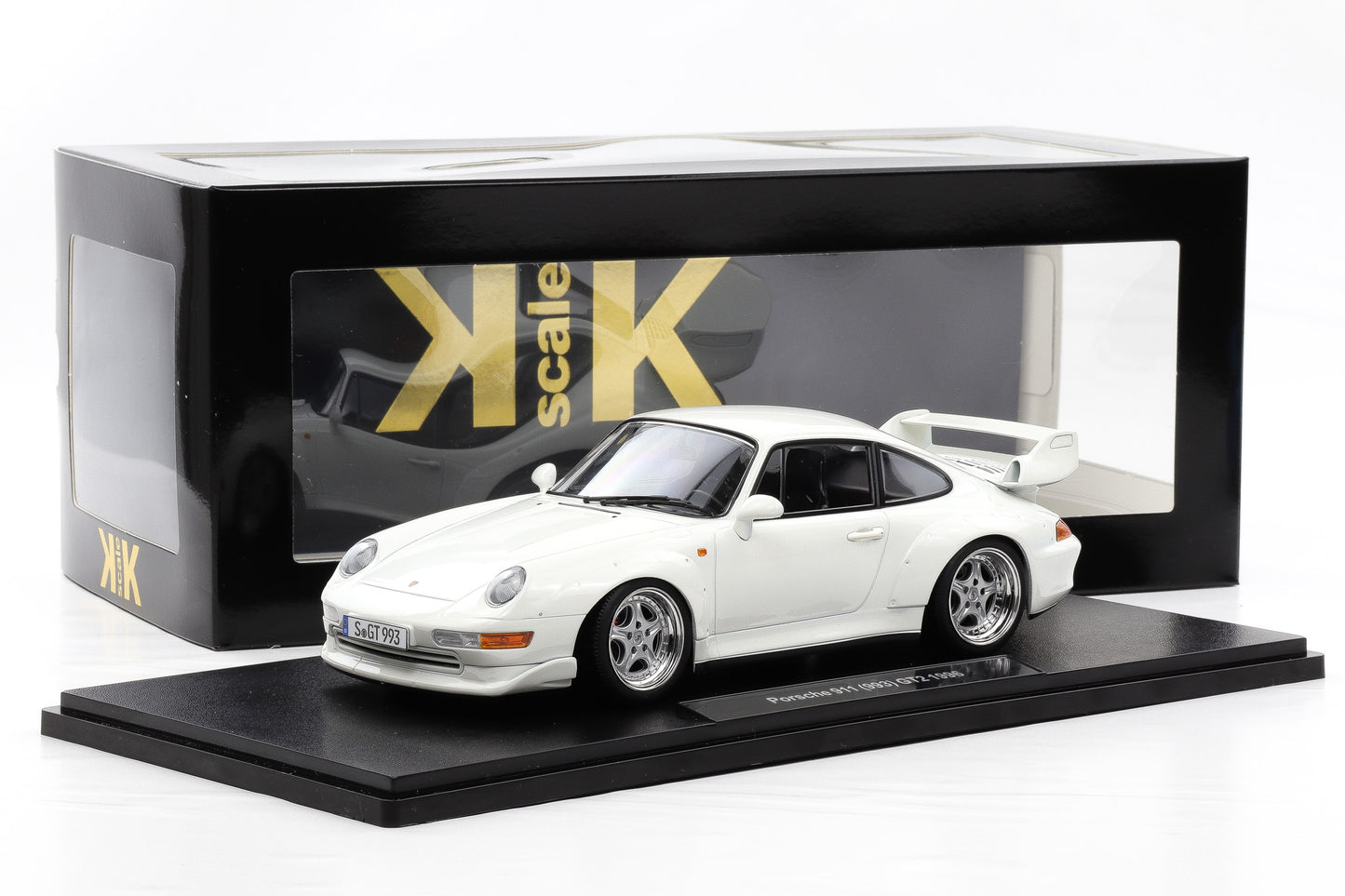 1:18 KK Scale Porsche 911 993 GT2 1996 Grandprix white mit Speedline Felgen / Diecast