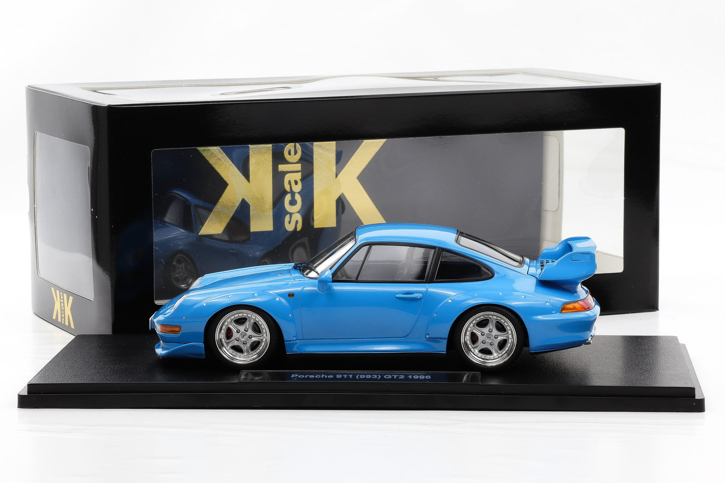 1:18 KK Scale Porsche 911 993 GT2 1996 Riveria blau mit Speedline Felgen / Diecast