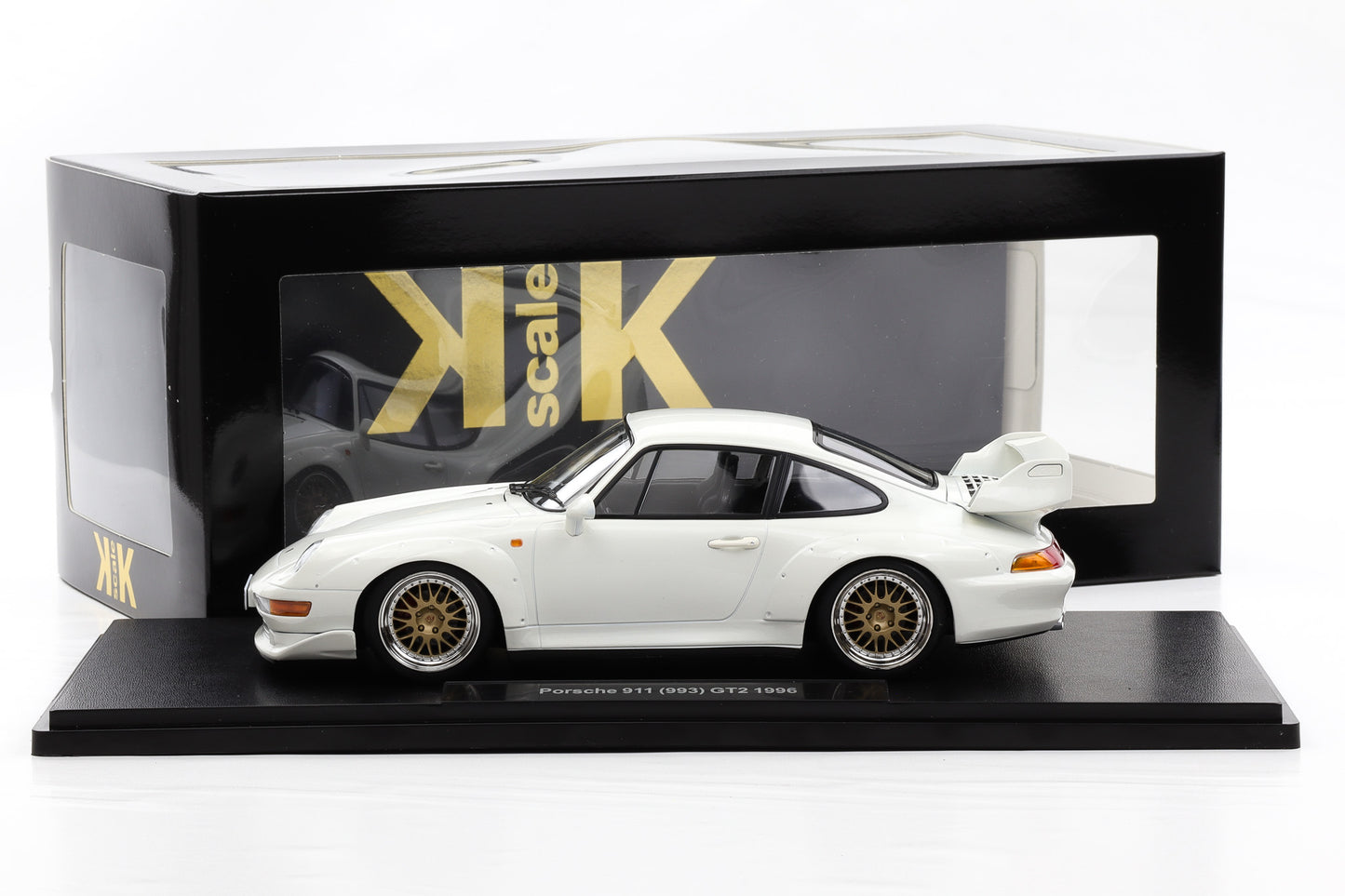1:18 KK Scale Porsche 911 993 GT2 1996 Grandprix white mit BBS Felgen / Diecast