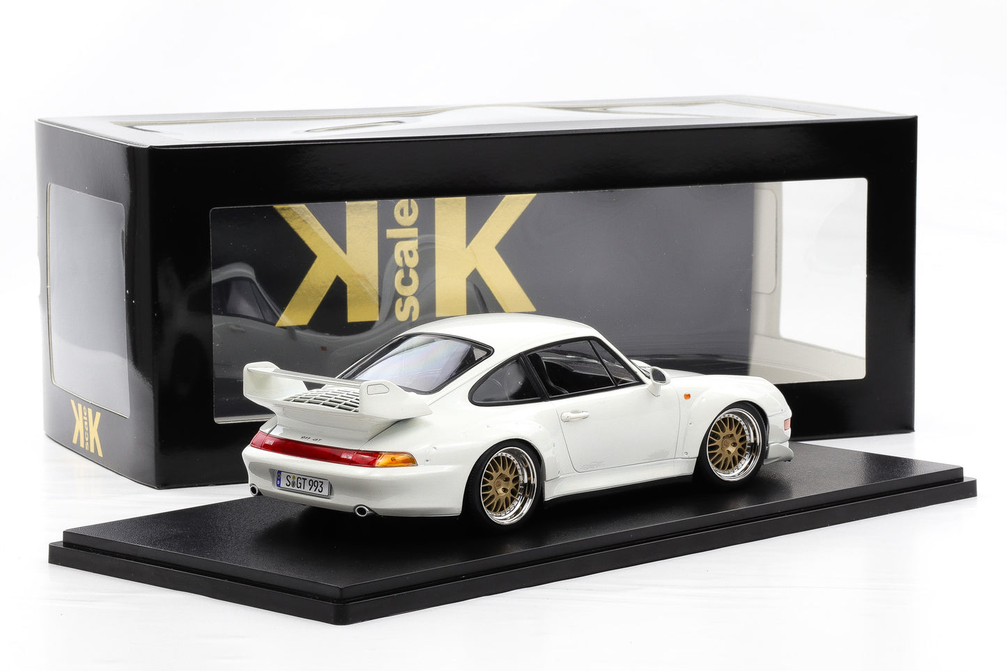 1:18 KK Scale Porsche 911 993 GT2 1996 Grandprix white mit BBS Felgen / Diecast