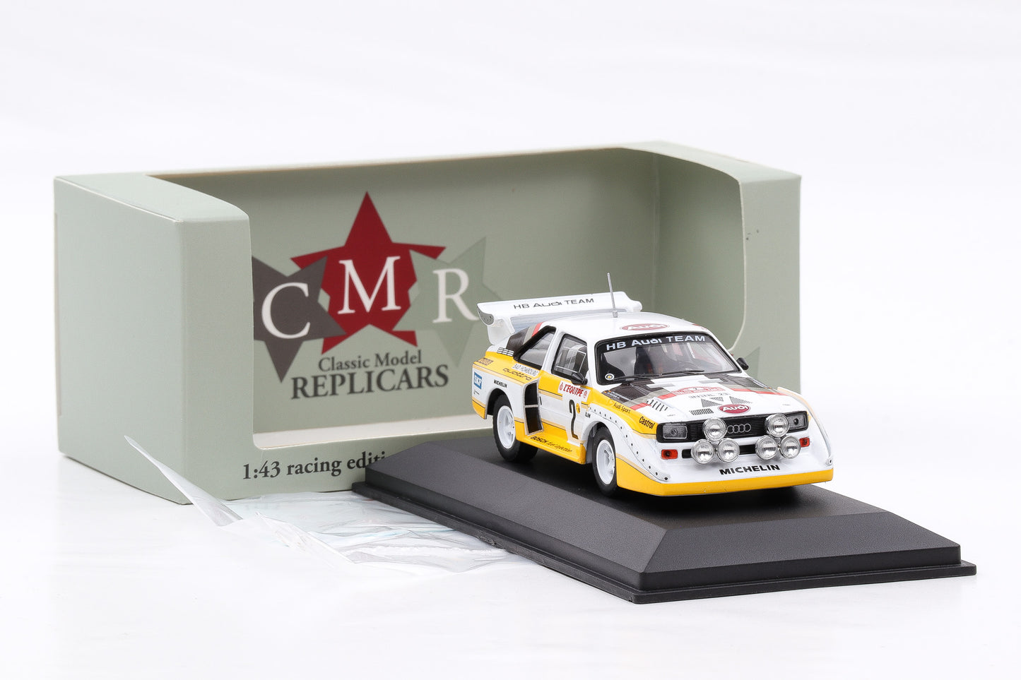1:43 CMR Audi Quattro S1 #2 Rallye Monte Carlo Night 1986 Röhrl Geistdörfer